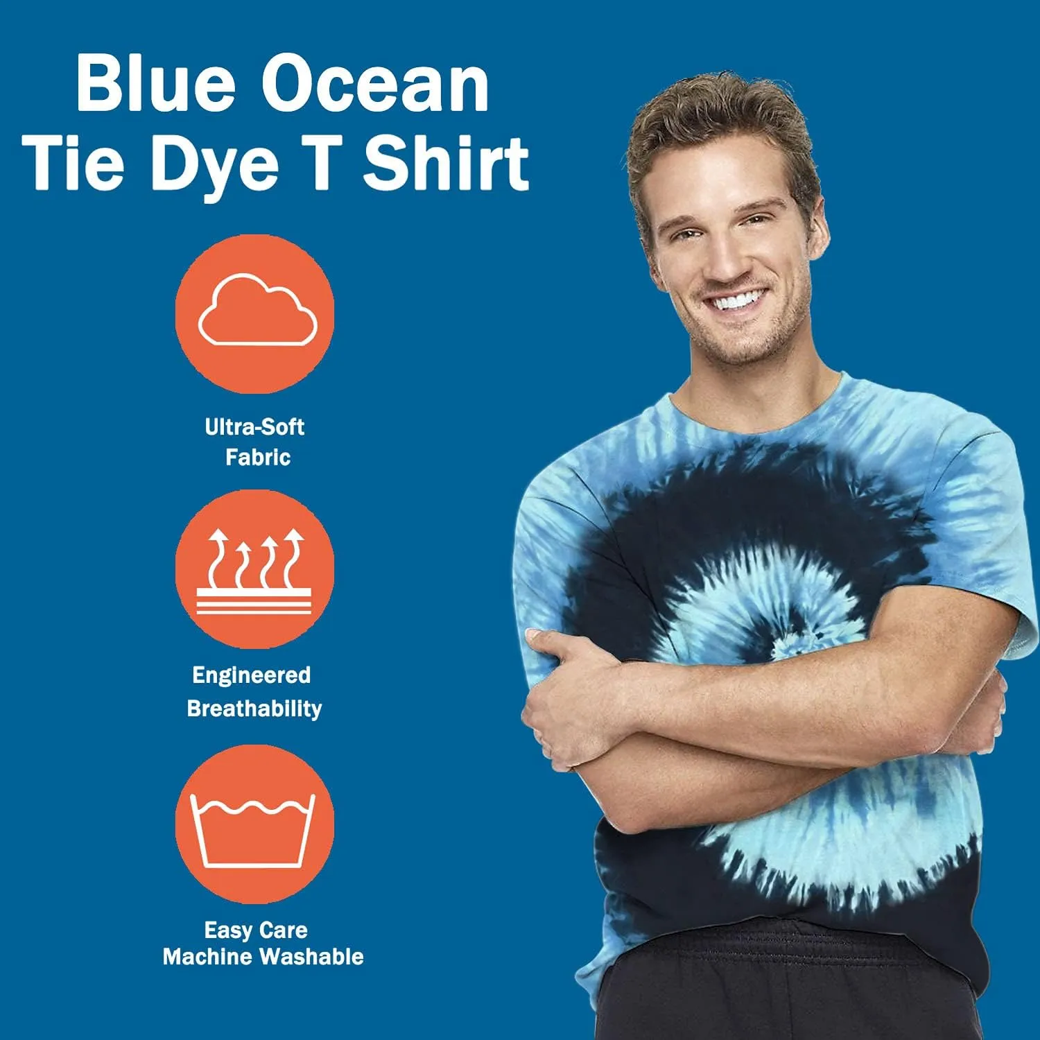 Tie Dye Shirts for Men Women, Short Sleeve Mens Tie Dye Shirts, Mens Women Rainbow Tie Dye T Shirts,Size:S-5XL