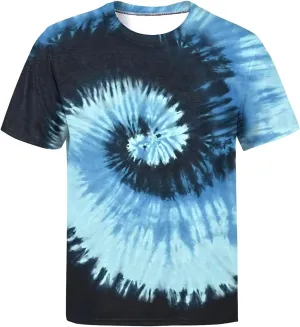 Tie Dye Shirts for Men Women, Short Sleeve Mens Tie Dye Shirts, Mens Women Rainbow Tie Dye T Shirts,Size:S-5XL