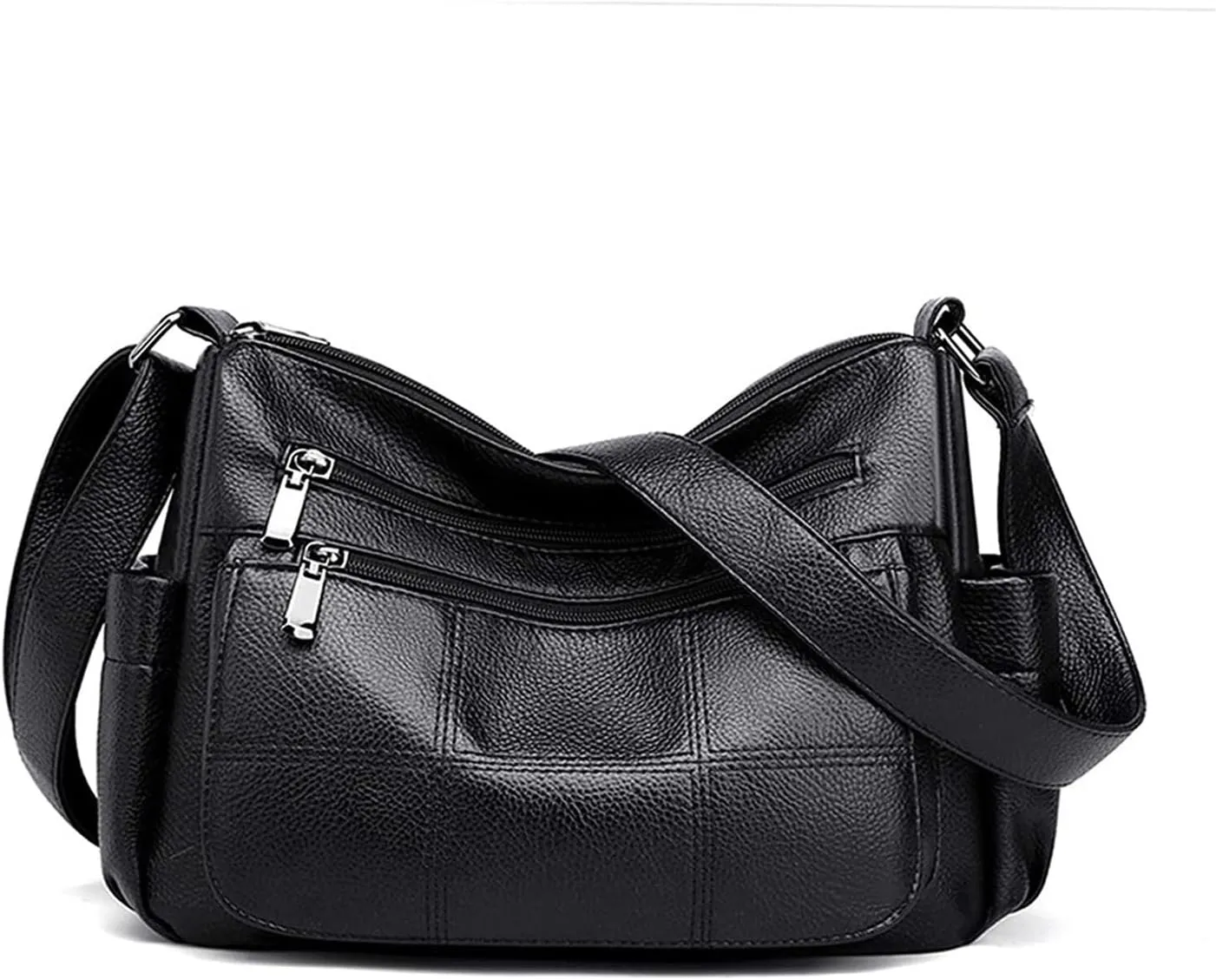 Travel Messenger Shoulder Purse Ladies Soft PU Leather Crossbody Bag Lightweight Casual Vintage Shoulder Bag