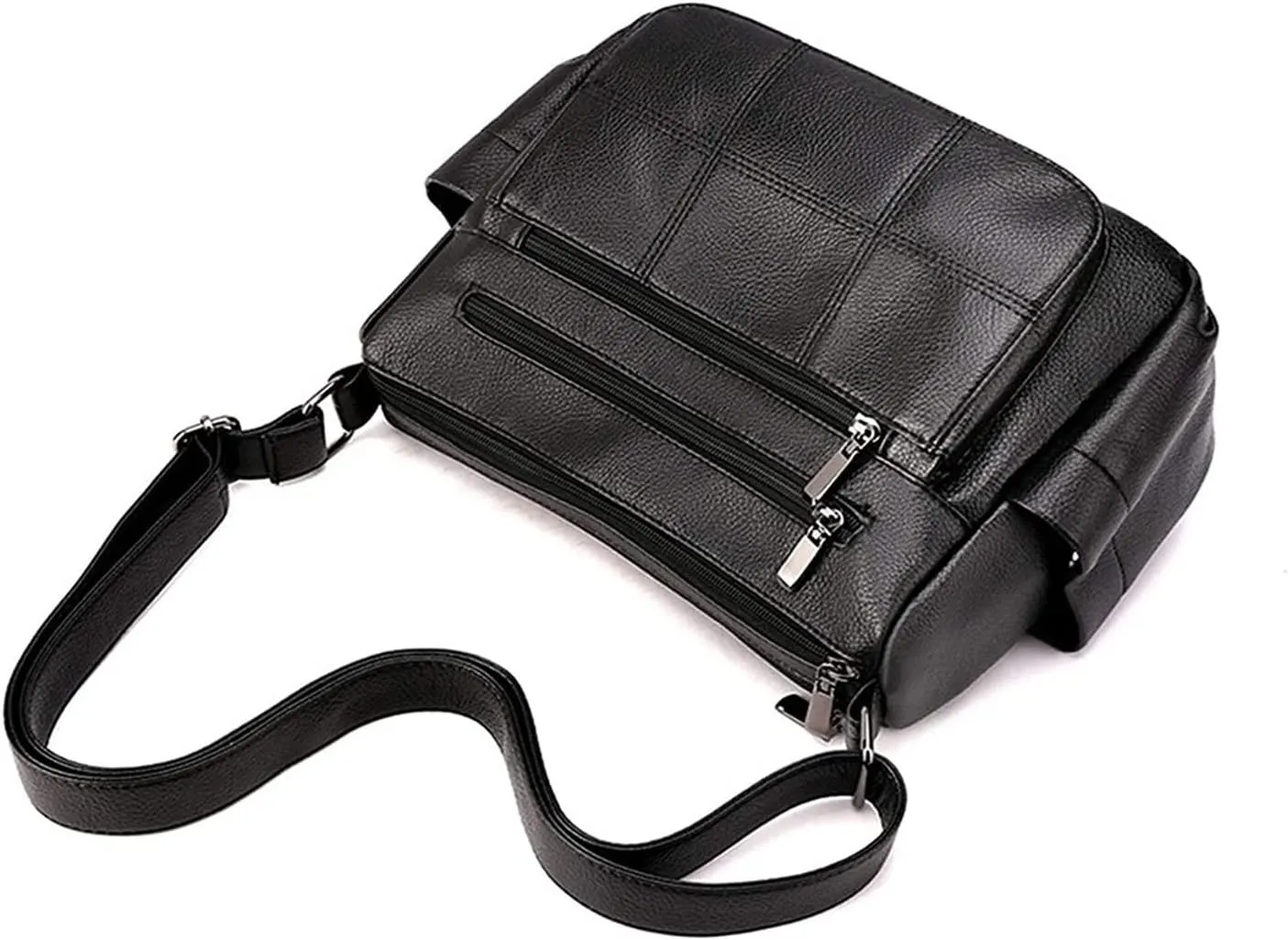 Travel Messenger Shoulder Purse Ladies Soft PU Leather Crossbody Bag Lightweight Casual Vintage Shoulder Bag