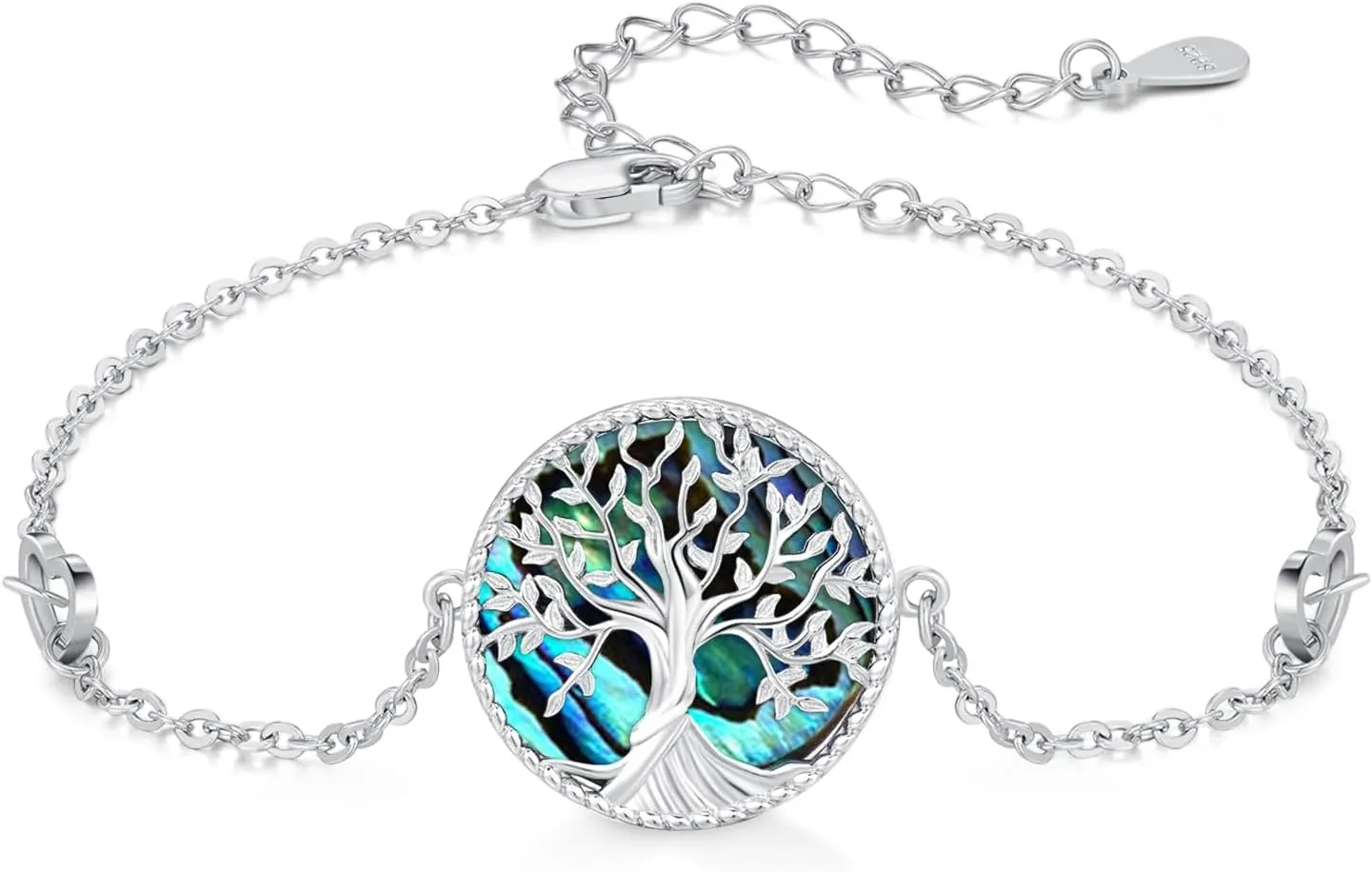 Tree of Life Bracelet S925 Sterling Silver Adjustable Bracelet Abalone Shell Tree of Life Bracelets Jewelry Gifts for Women Birthday Mother's Day Gifts