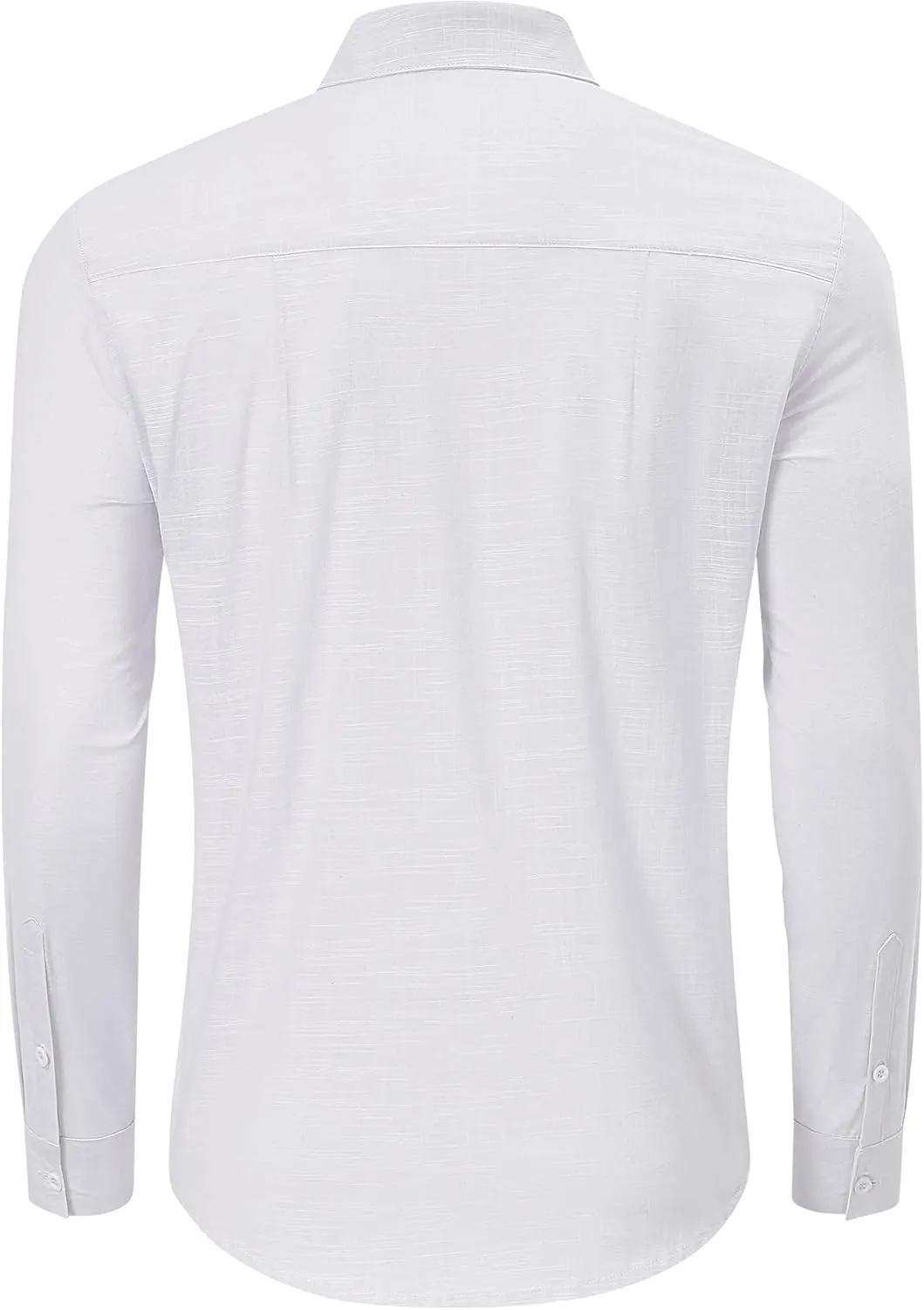 TURETRENDY Mens Button Down Linen Shirts Casual Long Sleeve Dress Shirts Regular Fit Cotton Beach Yoga Shirts with Pocket