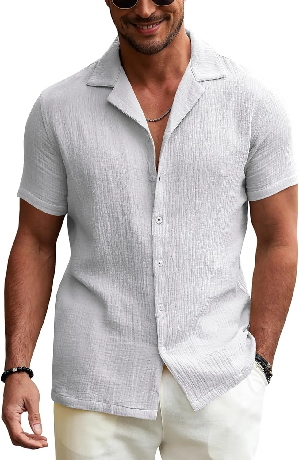 URRU Men's Shirts Short Sleeve Button Down Tropical Holiday Beach Hawaiian Shirts