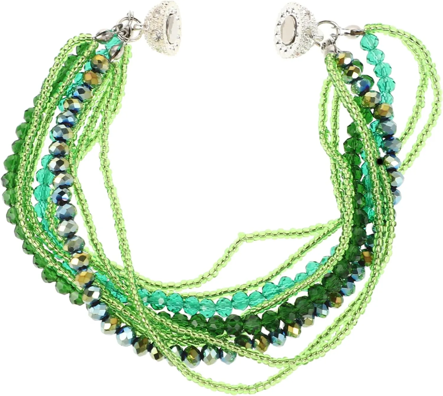 VALICLUD Sparkling Crystal Bead Bracelet Women's Layered Handmade Friendship Bracelet for Summer