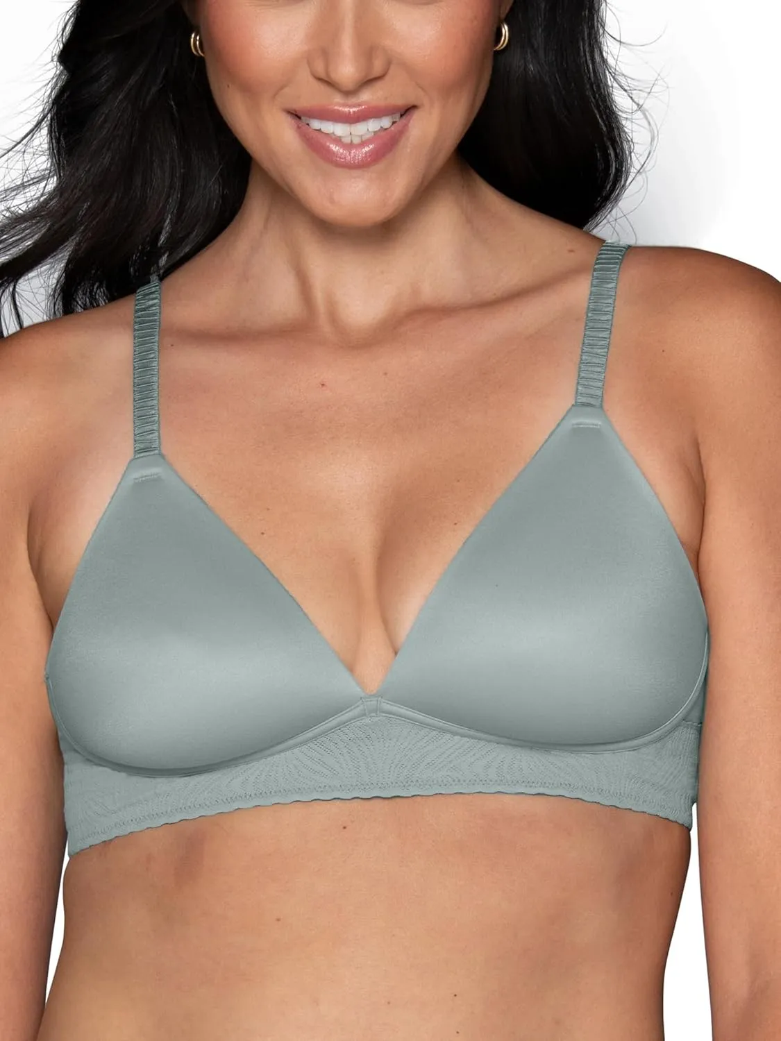 Vanity Fair Women's Effortless Wireless Bra, Buttery Soft Fabric & Lightweight Memory Foam Cups up to DD