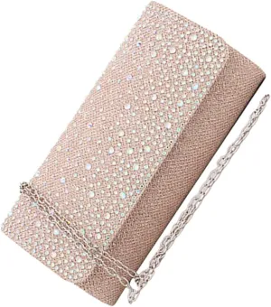 VANZACK Chain Bag Evening Handbag Rhinestone Purses for Women Clutch Purse for Wedding