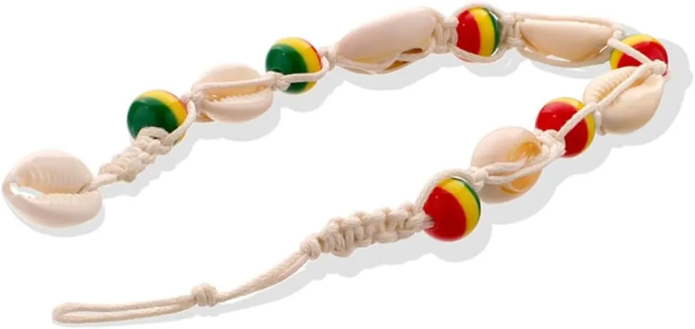 VANZACK Wooden Bead Anklet Shell Ankle Chain Knitted Fashion Jewelry for Women Ankle Decoration for Beach Party