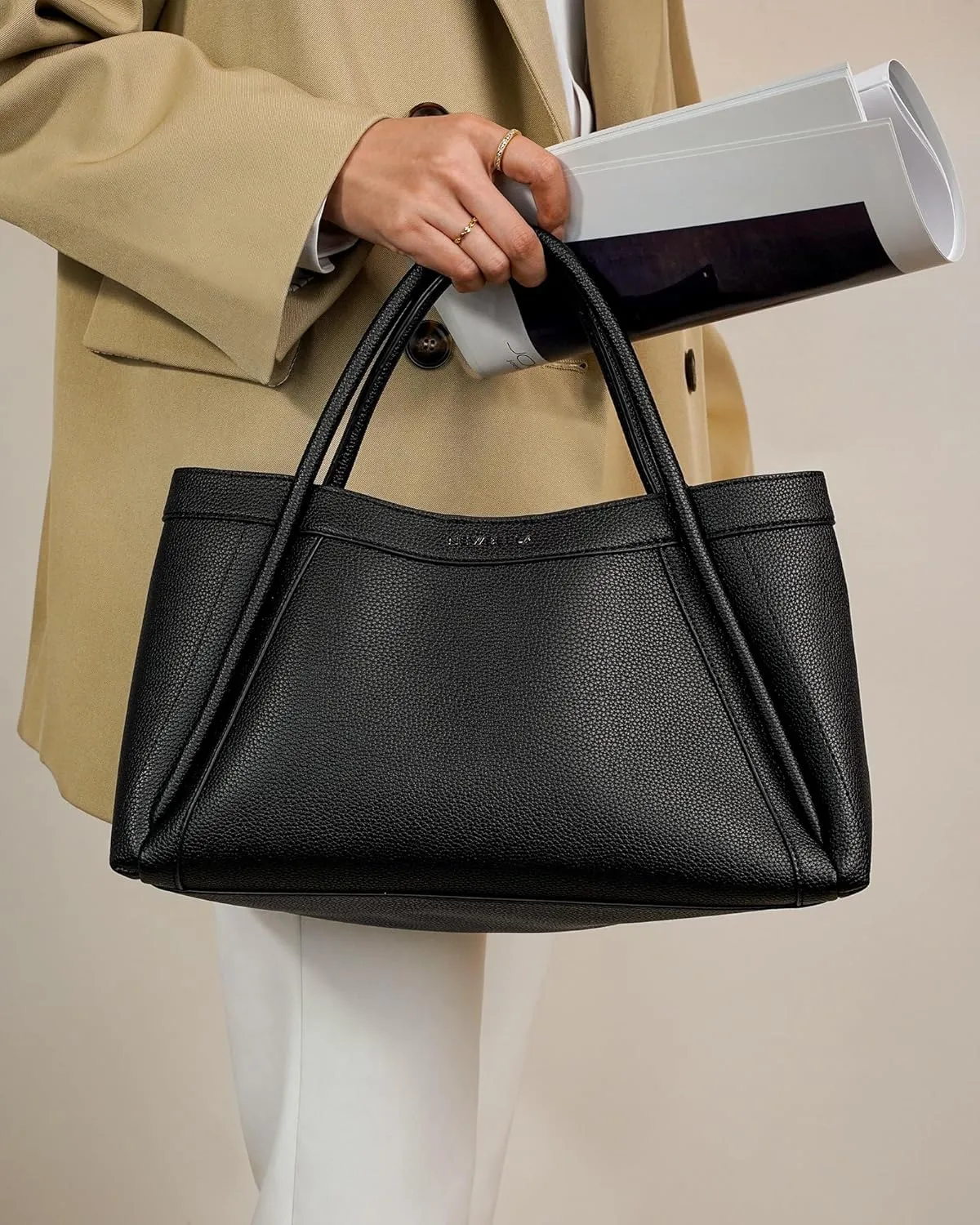Vegan Leather Tote Bag for Women, Hobo Shoulder Bag, Crossbody Handbag with Matching Purse, Stylish Versatile