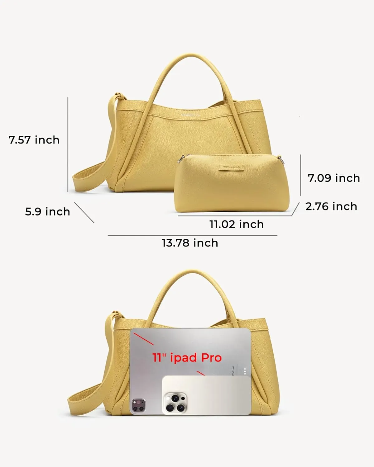 Vegan Leather Tote Bag for Women, Hobo Shoulder Bag, Crossbody Handbag with Matching Purse, Stylish Versatile