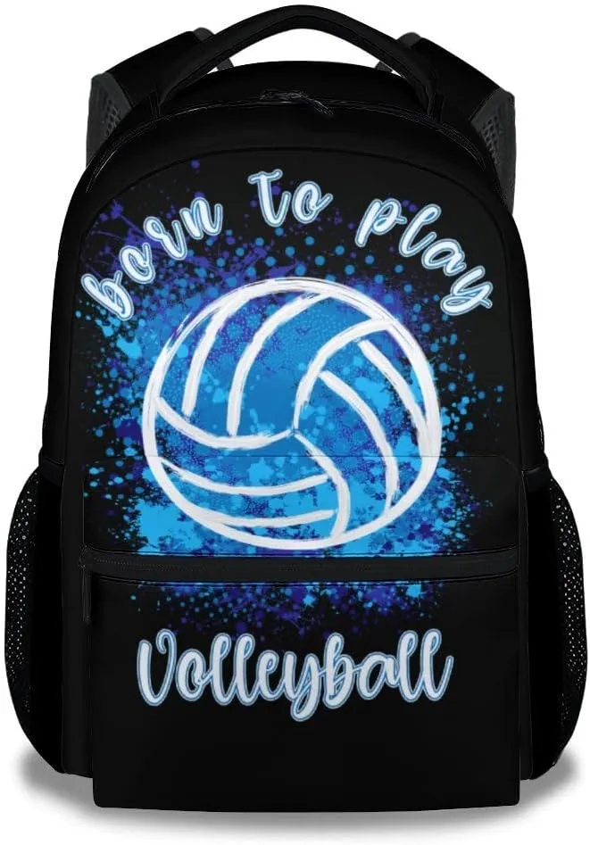 Volleyball Backpack for Boys, 16 Inch Black Backpacks for Kindergarten, Cool Durable Bookbag for Kids