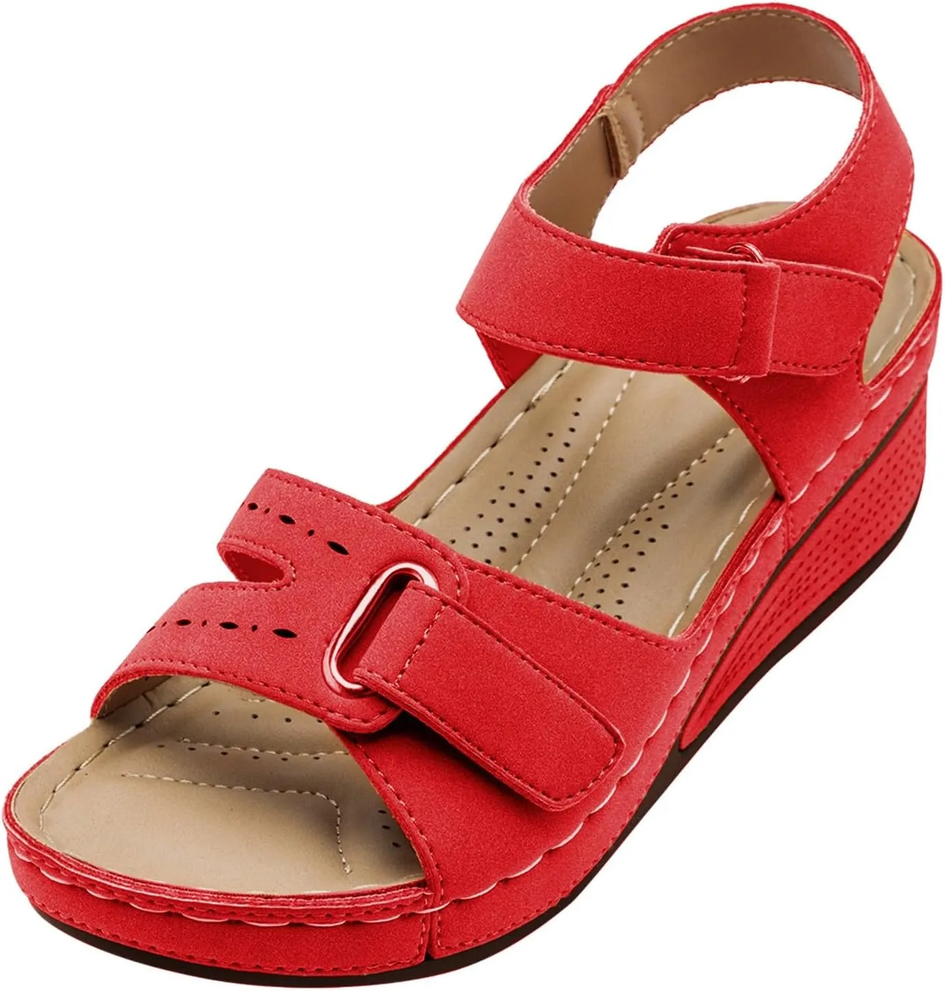 Wedge Sandals for Women Adjustable Ankle Strap Comfortable Dressy Open Toe Platform Wide Width Casual Walking Shoes