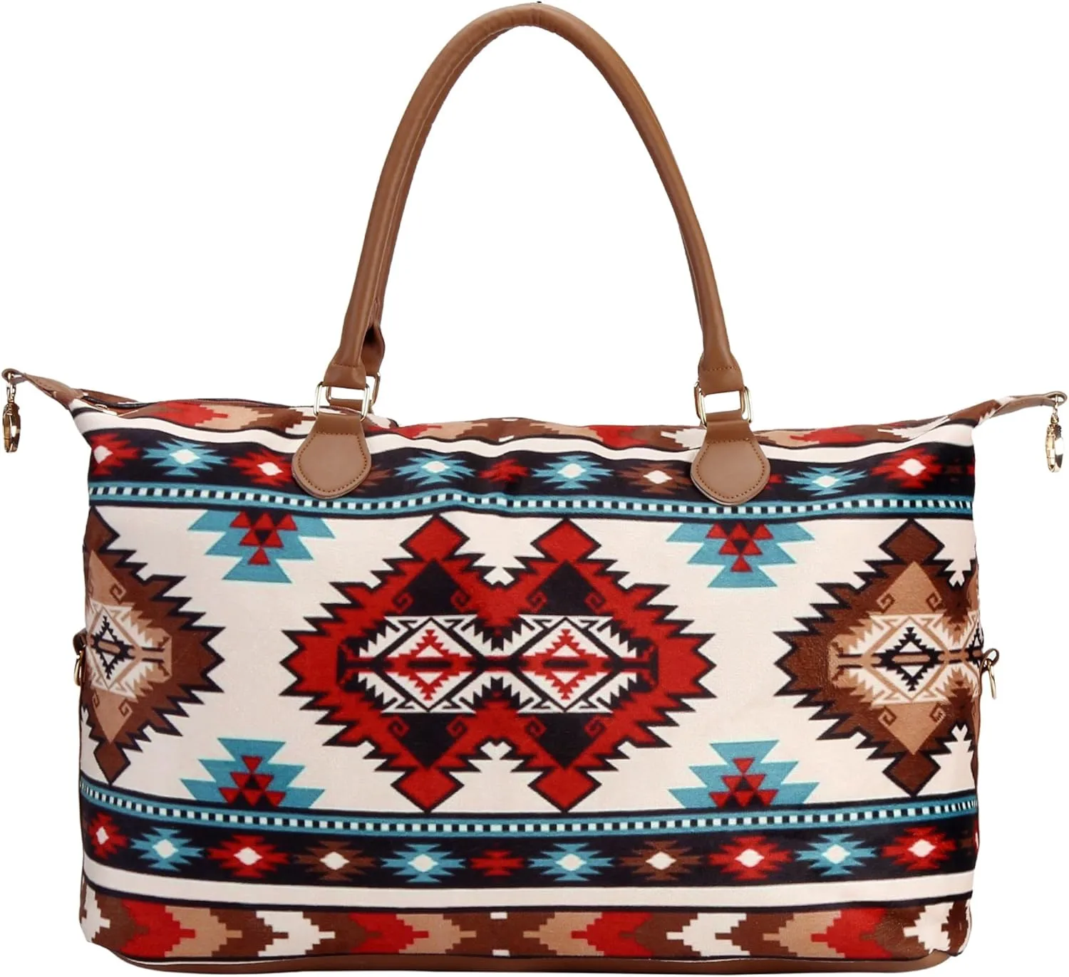 Weekender Bag Duffle Bag For Women Large Travel Tote Bag Overnight Weekend Bags With Shoulder Strap Cow Leopard Atzec