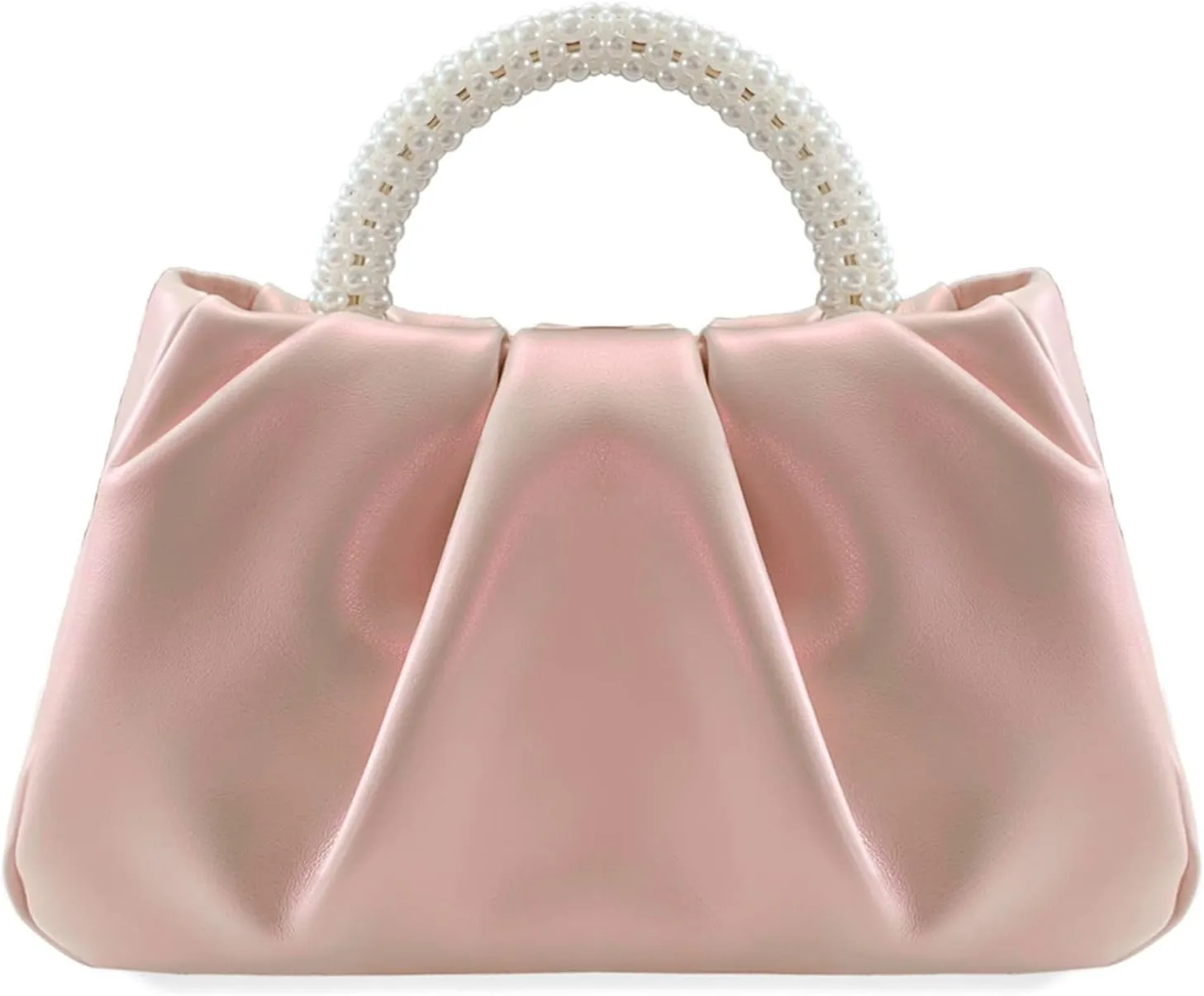 White Pearl Purse Women Soft Leather Evening Clutch Bag Wedding Prom Shoulder Crossbody Bag Small Chic Party Purse