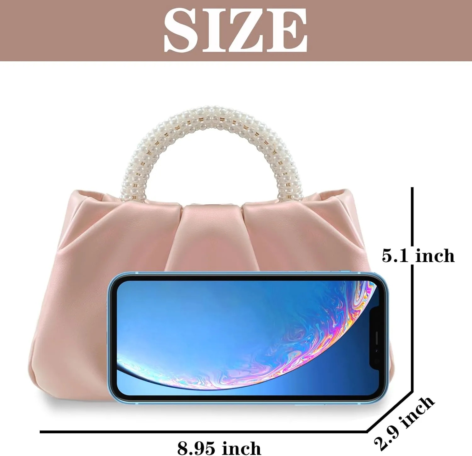 White Pearl Purse Women Soft Leather Evening Clutch Bag Wedding Prom Shoulder Crossbody Bag Small Chic Party Purse