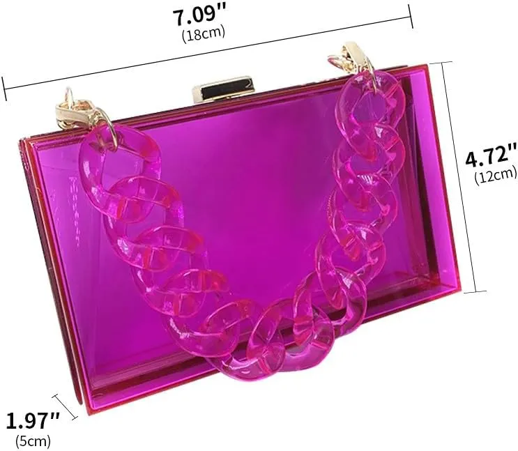 Women Acrylic Purse Clear Clutch See Through Handbags Transparent Purse Vintage Evening Bags Banquet Handbag Going Out Purple