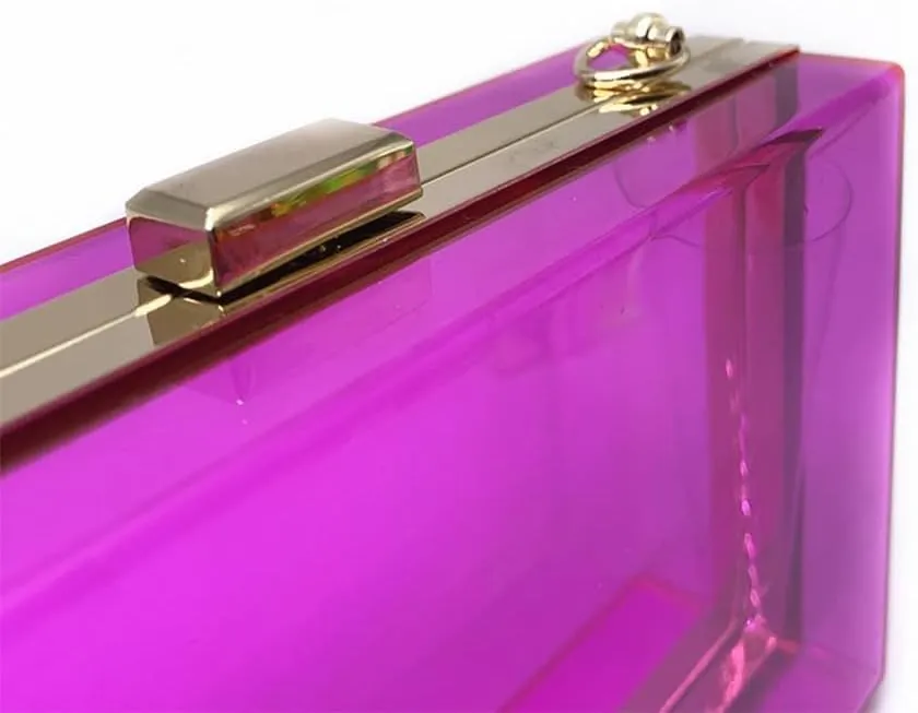 Women Acrylic Purse Clear Clutch See Through Handbags Transparent Purse Vintage Evening Bags Banquet Handbag Going Out Purple