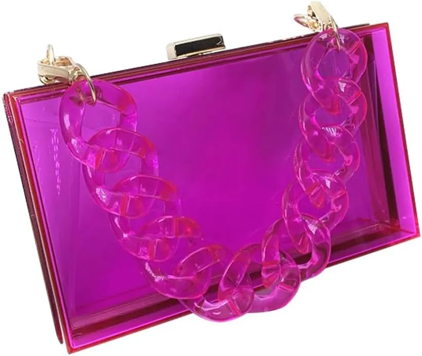 Women Acrylic Purse Clear Clutch See Through Handbags Transparent Purse Vintage Evening Bags Banquet Handbag Going Out Purple