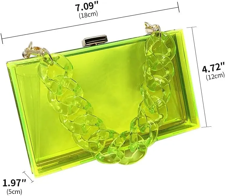 Women Acrylic Purse Clear Clutch See Through Handbags Transparent Purse Vintage Evening Bags Banquet Handbag Going Out Yellow