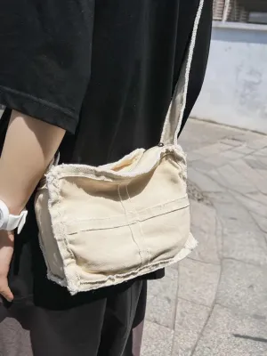 Women Canvas Shoulder Bag Vintage Small Messenger Retro Crossbody Bags Cute Zipper Purse Aesthetic Tote Bags