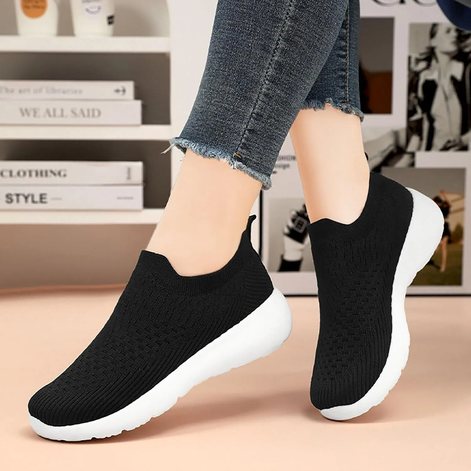 Women Flat Shoes Slip-On Loafers Breathable Shoes Arch Support Soft Orthopedic Shoes Sneakers Slip on Flats Loafers