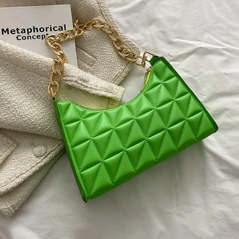 Women Handbags Shoulder Bags, Satchel Tote Bag, Fashion Simple Underarm Shoulder Bags for Women Plaid PU Leather Armpit Handbags Purse Female Design Pouch Hobo Bag