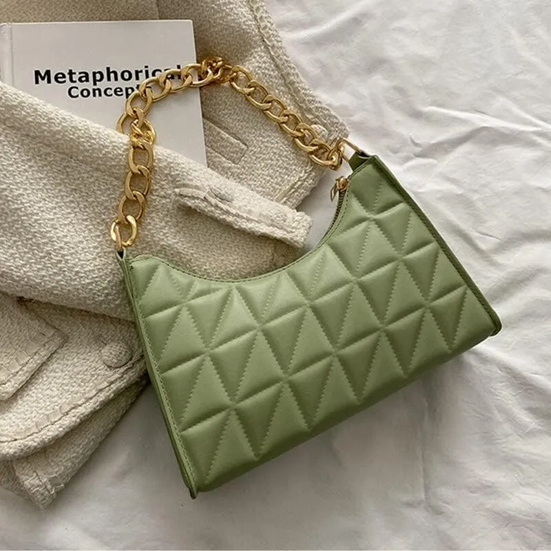Women Handbags Shoulder Bags, Satchel Tote Bag, Fashion Simple Underarm Shoulder Bags for Women Plaid PU Leather Armpit Handbags Purse Female Design Pouch Hobo Bag