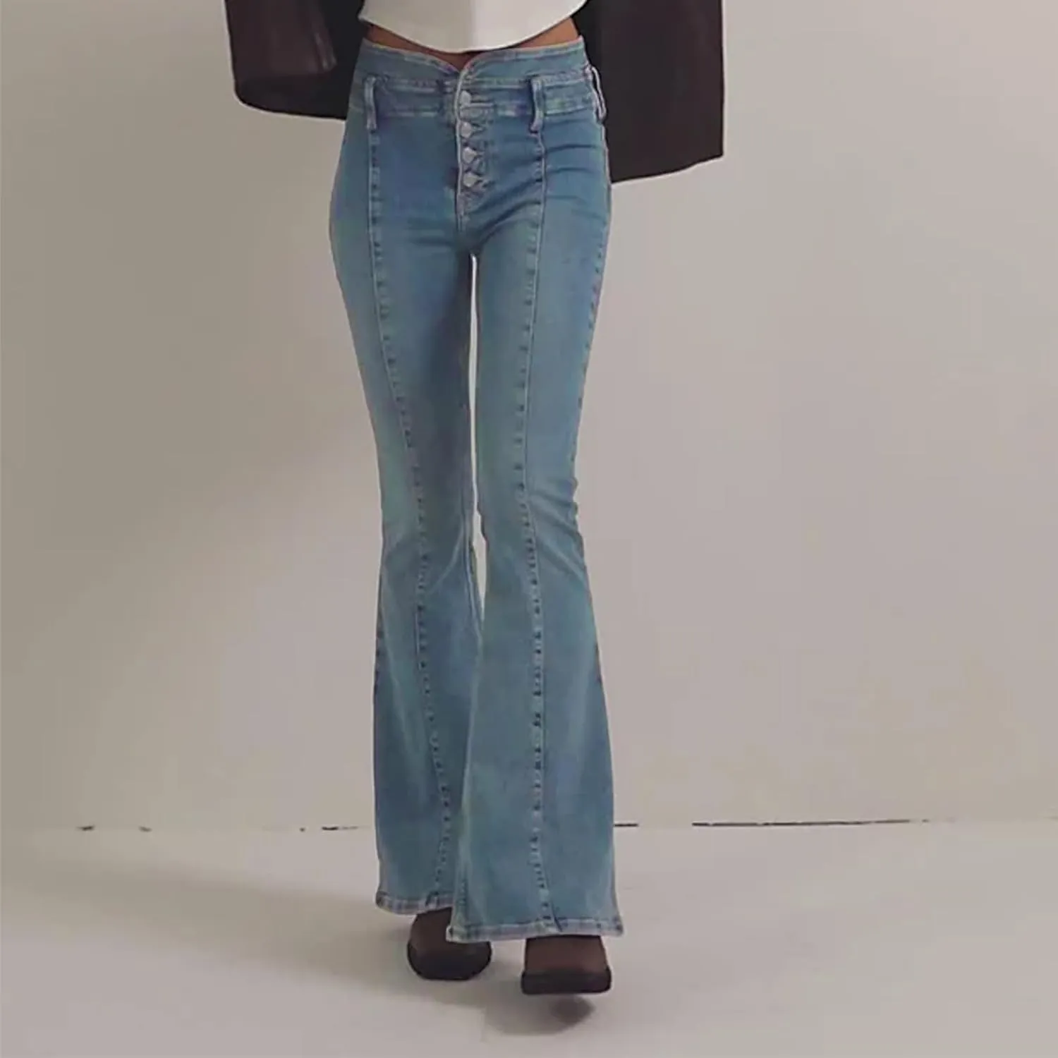 Women High Waist Velvet Flared Pants Y2k Vintage Slim Fit Palazzo Ribbed Bell Bottoms Trousers Cropped Pants