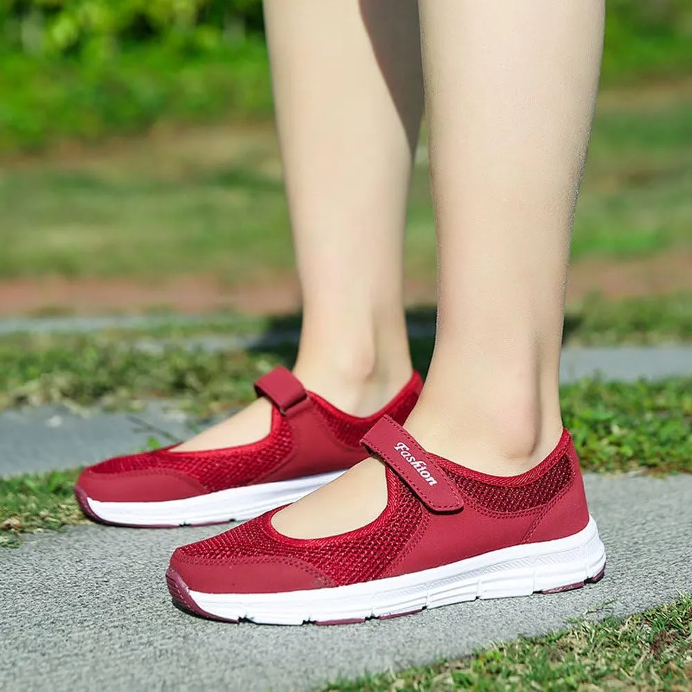 Women Mesh Sneakers Summer Slip On Sandals Orthopedic Sandals With Arch Support Comfortable Wide Width Walking Shoes