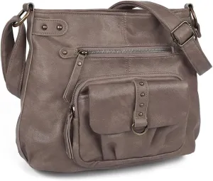 Women Shoulder Handbag Roomy Multiple Pockets Bag Ladies Crossbody Purse Fashion PU Leather Tote Satchel