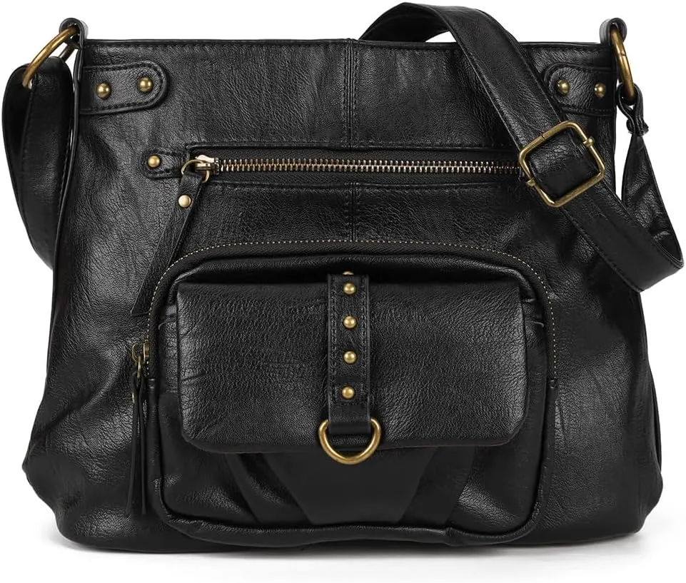 Women Shoulder Handbag Roomy Multiple Pockets Bag Ladies Crossbody Purse Fashion PU Leather Tote Satchel