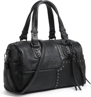 Women Soft Vegan Leather Barrel Bags Large Hobo Top Handle Work Totes Satchel Handbags Shoulder Purse (Coffee)