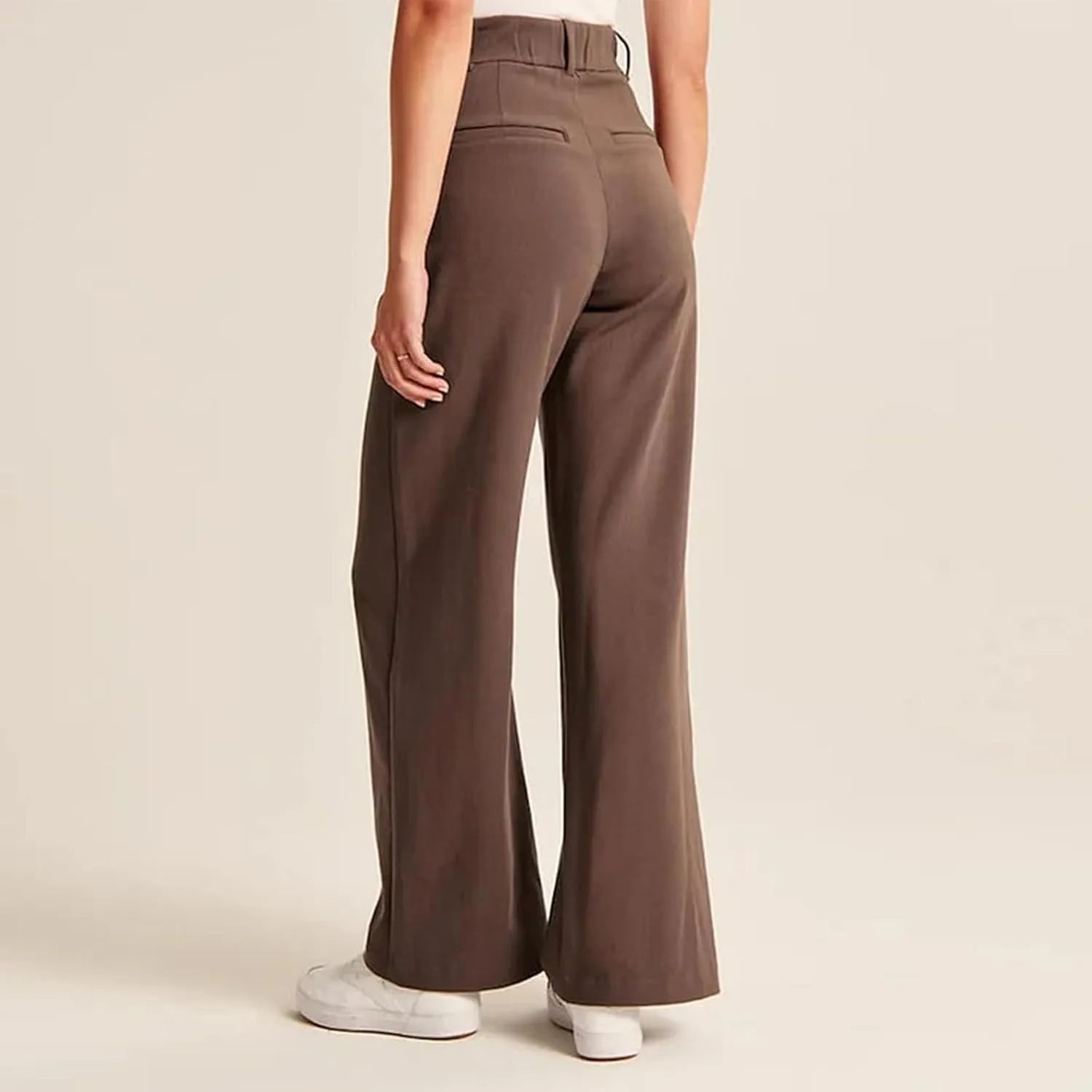 Women Wide Leg Trousers Effortless Tailored Wide Leg Pants Summer High Waist Casual Dress Pants Flowy Palazzo Pants