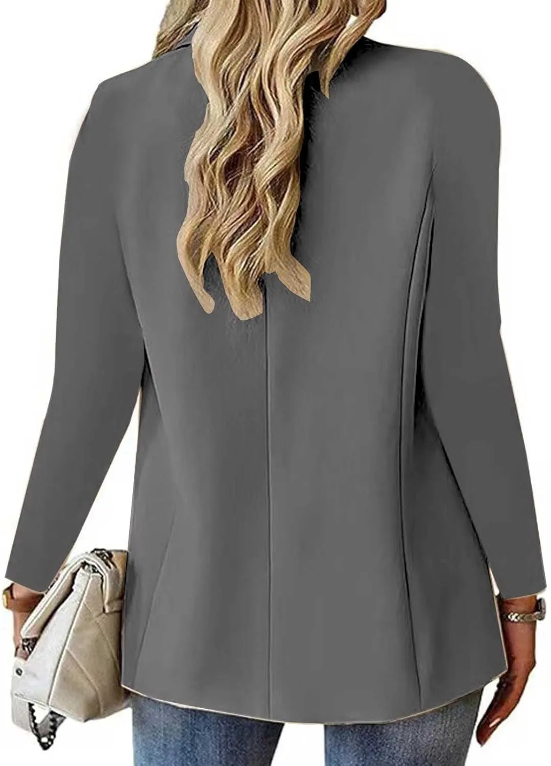Womens Blazers Casual One Button Blazer Dressy Suit Jackets Long Sleeve Open Front Blazer with Pockets Fall Outfits