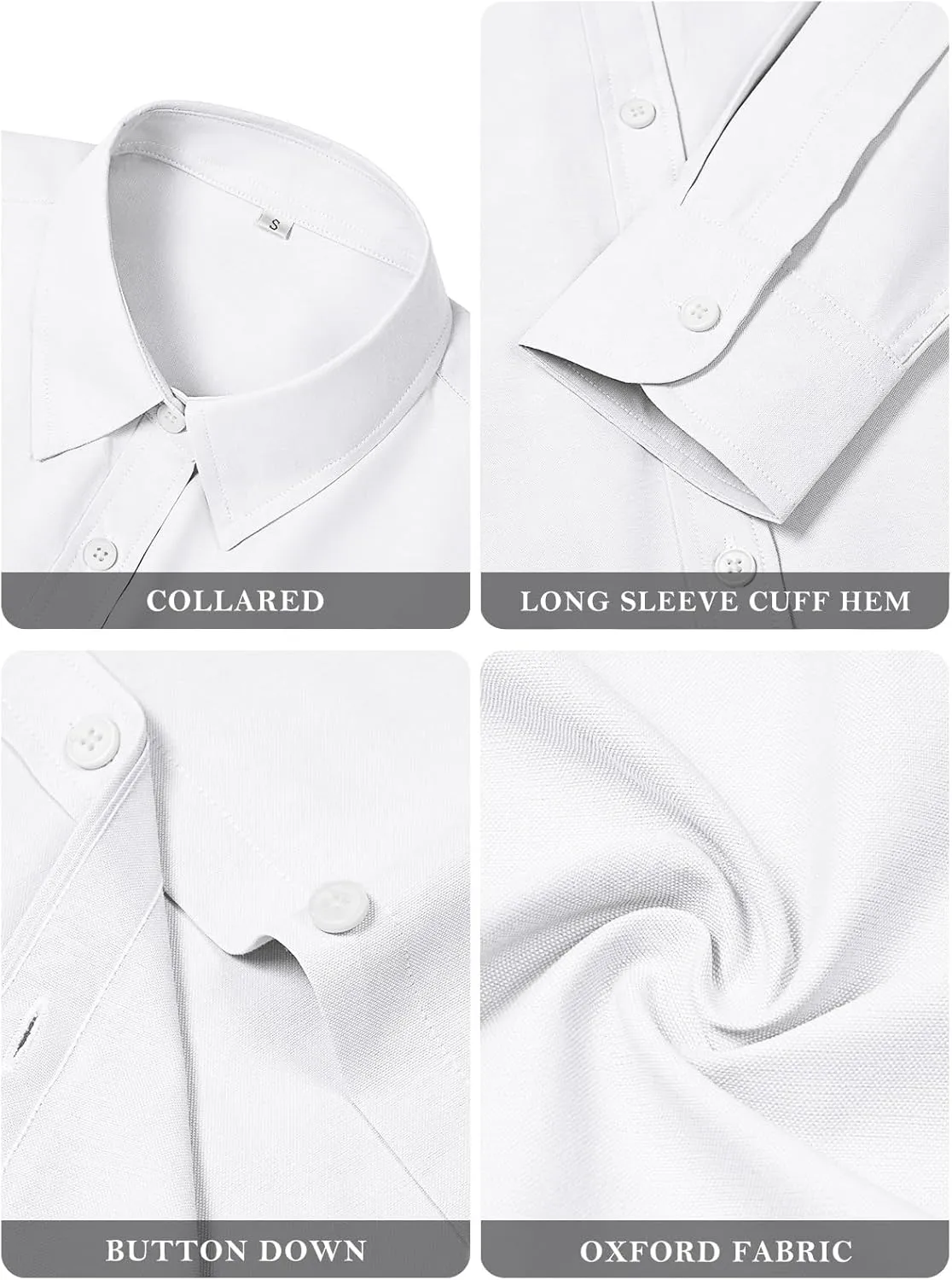 Womens Button Down Shirts Cotton Dress Shirts Oxford Shirts Long Sleeve Work Blouses Collared Tops Tunics with Pocket