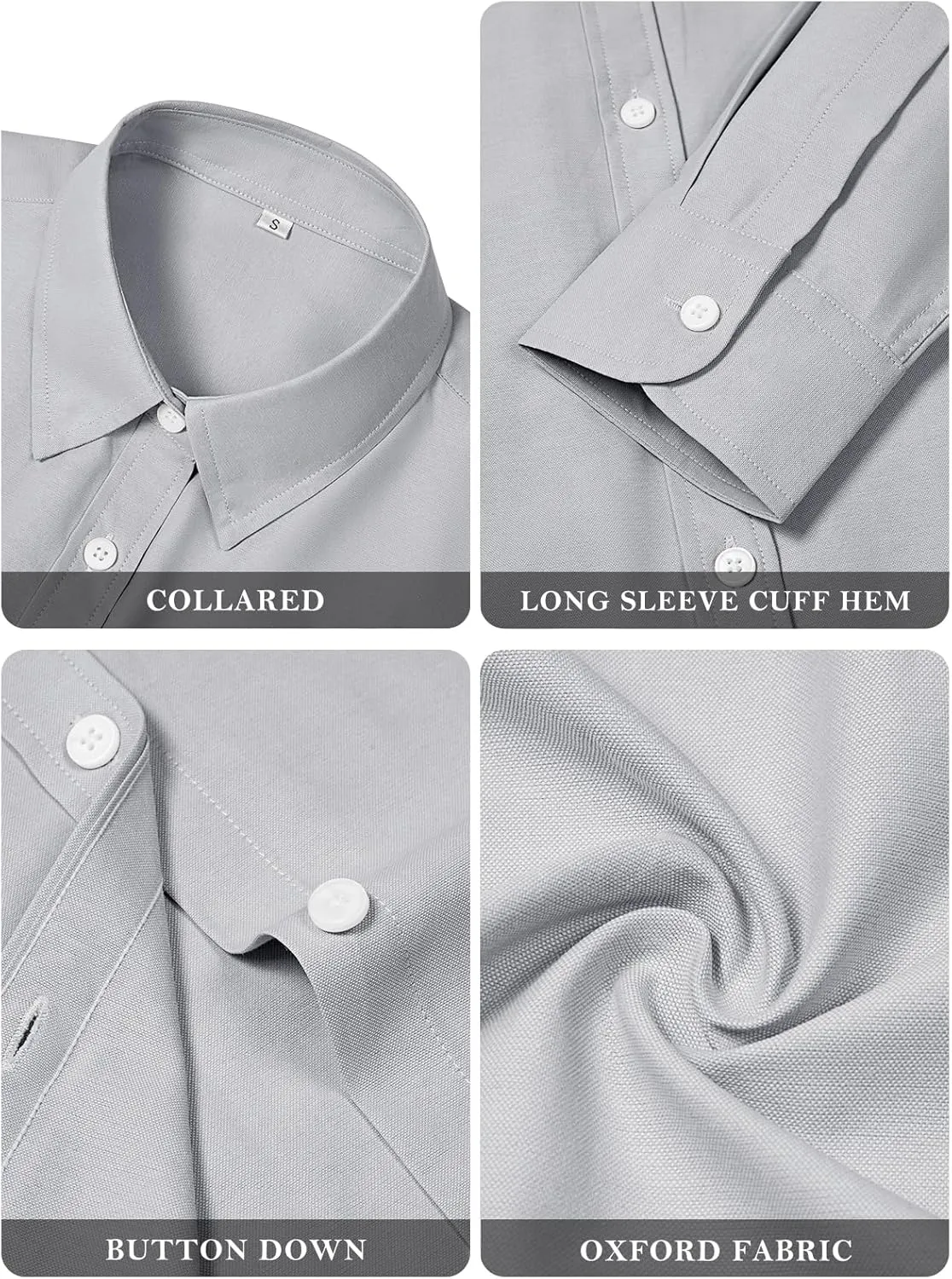 Womens Button Down Shirts Cotton Dress Shirts Oxford Shirts Long Sleeve Work Blouses Collared Tops Tunics with Pocket