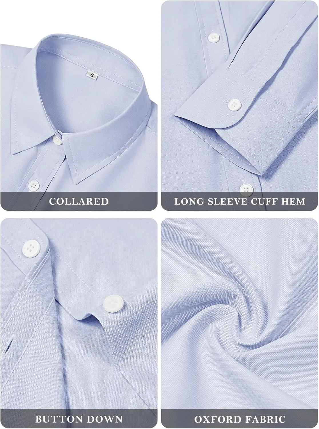 Womens Button Down Shirts Cotton Dress Shirts Oxford Shirts Long Sleeve Work Blouses Collared Tops Tunics with Pocket