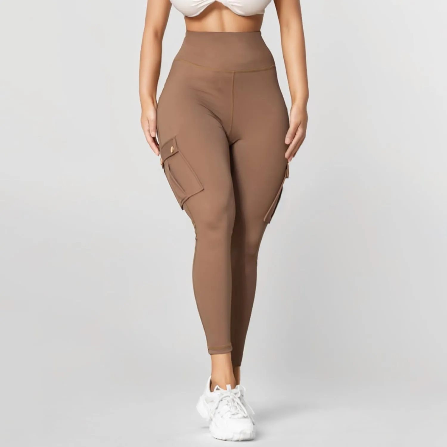 Womens Cargo Leggings High Waist Tummy Control Workout Yoga Pants Slim Fit Stretch Cargo Pants with Pockets 2025