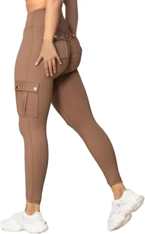 Womens Cargo Leggings High Waist Tummy Control Workout Yoga Pants Slim Fit Stretch Cargo Pants with Pockets 2025