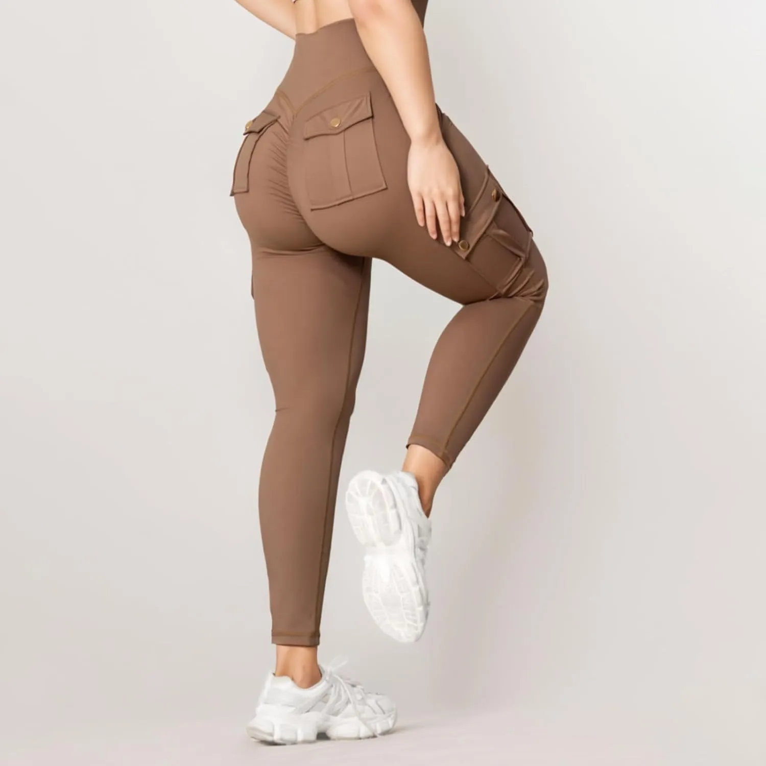 Womens Cargo Leggings High Waist Tummy Control Workout Yoga Pants Slim Fit Stretch Cargo Pants with Pockets 2025