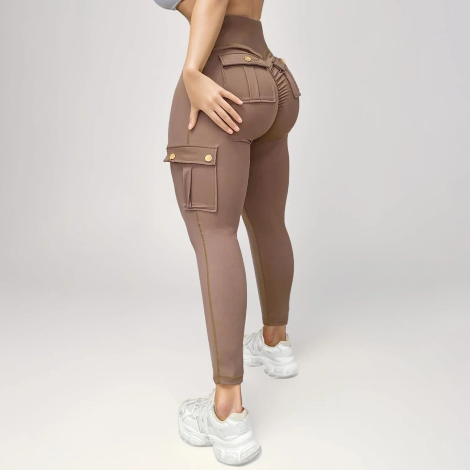 Womens Cargo Leggings High Waist Tummy Control Workout Yoga Pants Slim Fit Stretch Cargo Pants with Pockets 2025