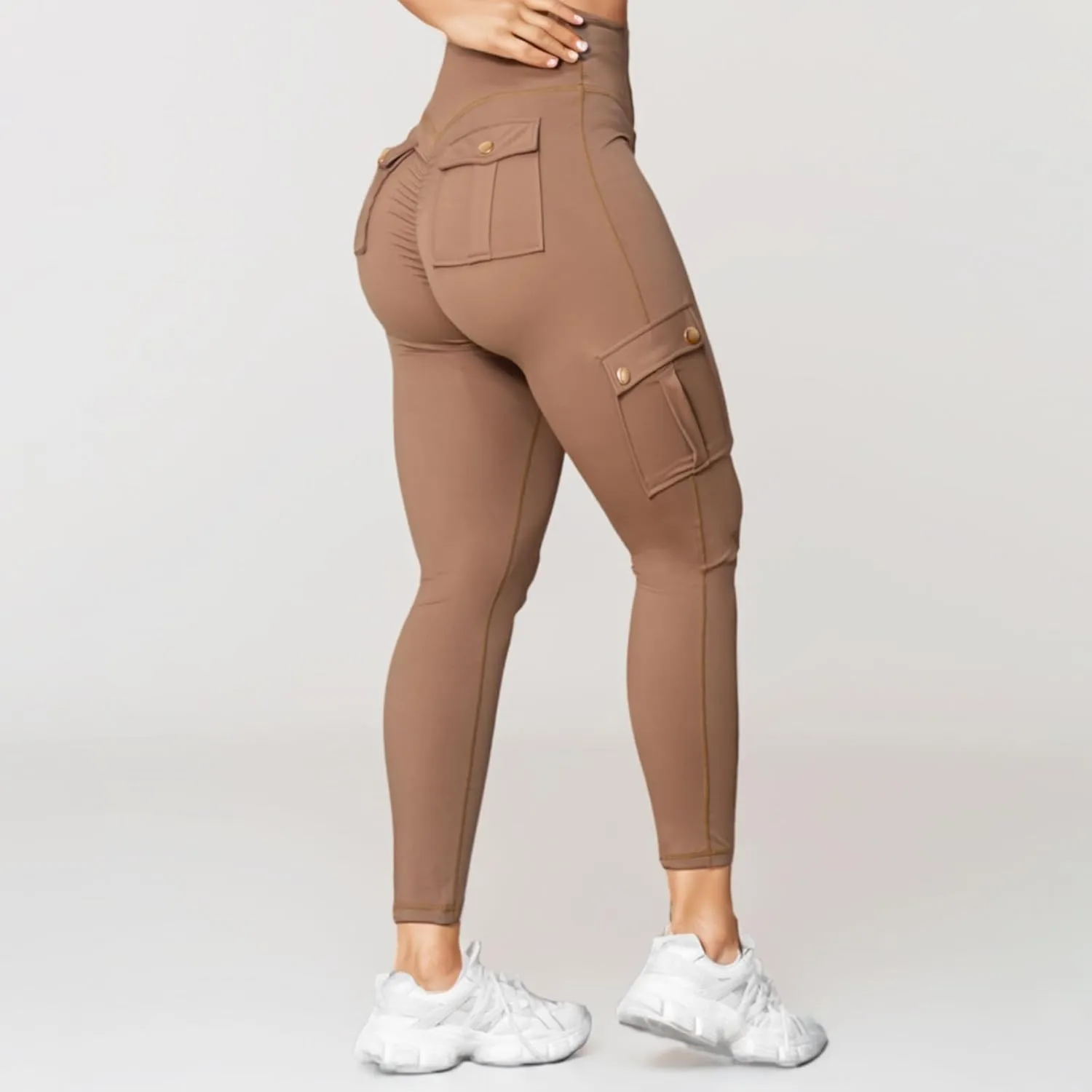 Womens Cargo Leggings High Waist Tummy Control Workout Yoga Pants Slim Fit Stretch Cargo Pants with Pockets 2025