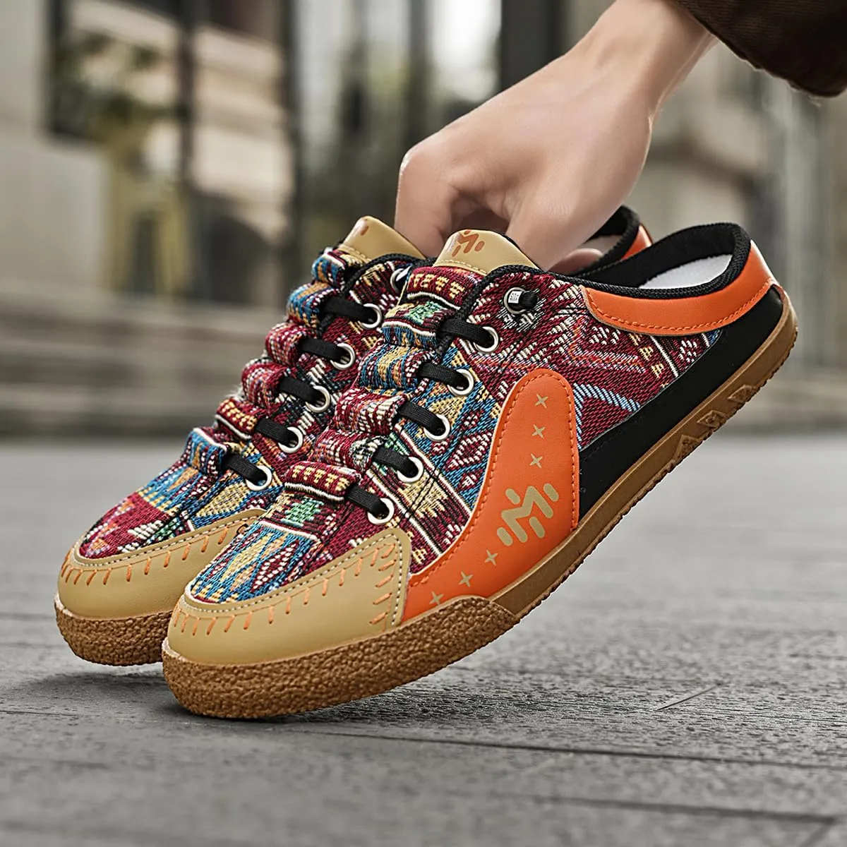 Women's Casual Canvas Loafers Slip On Sneakers - Embroidered Ethnic Style Comfort Walking Shoes