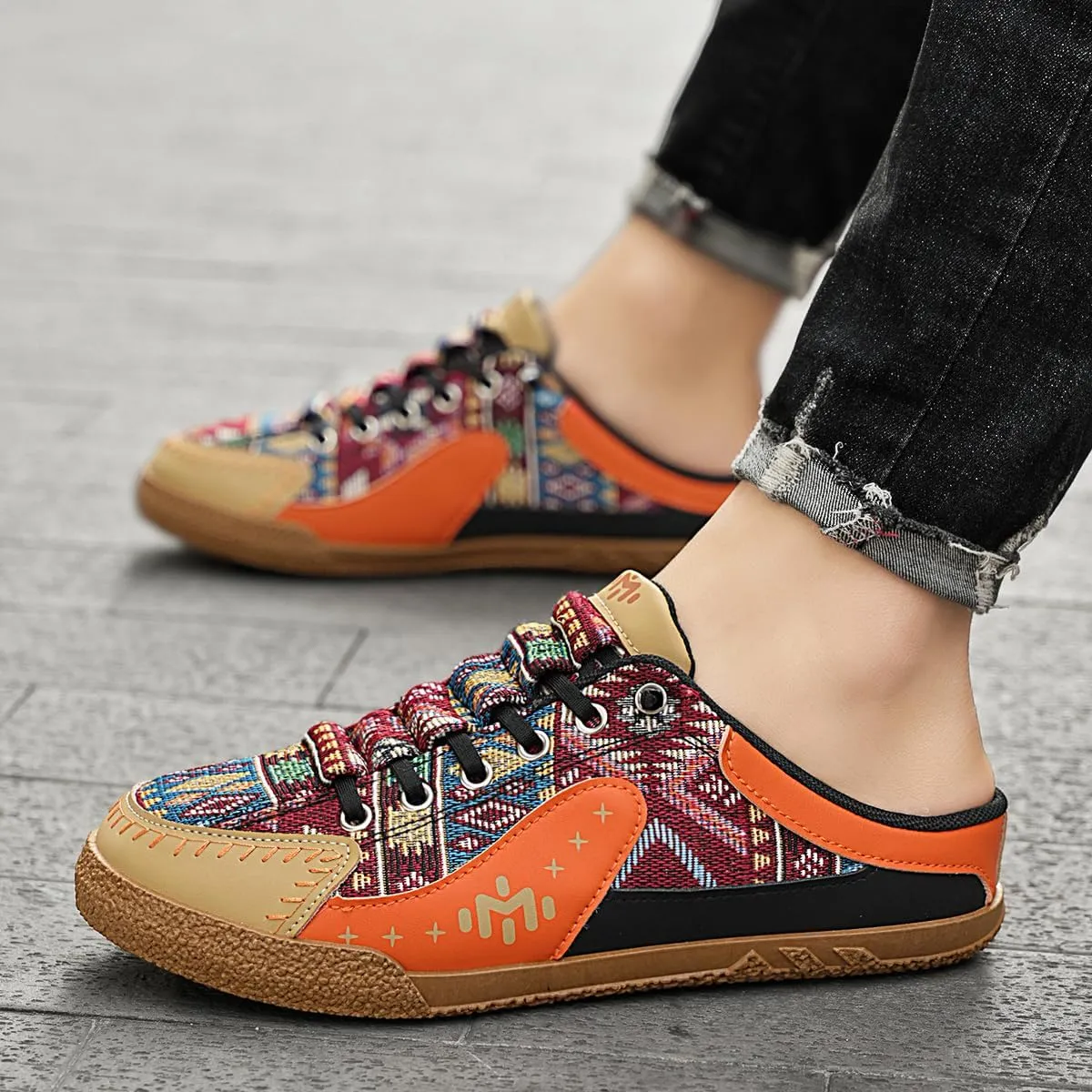 Women's Casual Canvas Loafers Slip On Sneakers - Embroidered Ethnic Style Comfort Walking Shoes