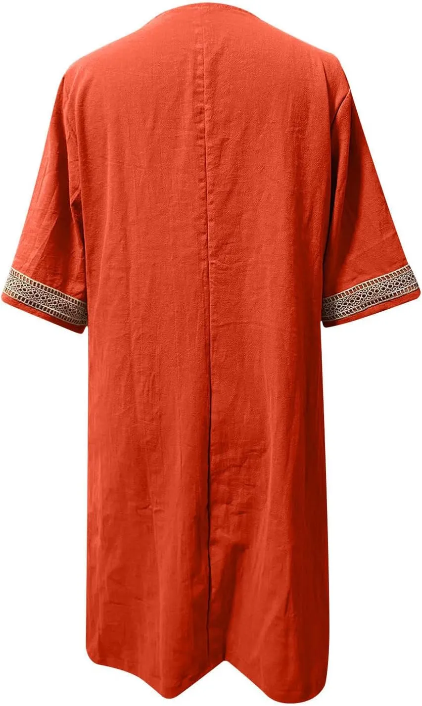 Women's Casual Summer Dresses Ruffle Sleeve V-Neck A-Line Party Dress Solid Color Spring Midi Sundress S-3XL