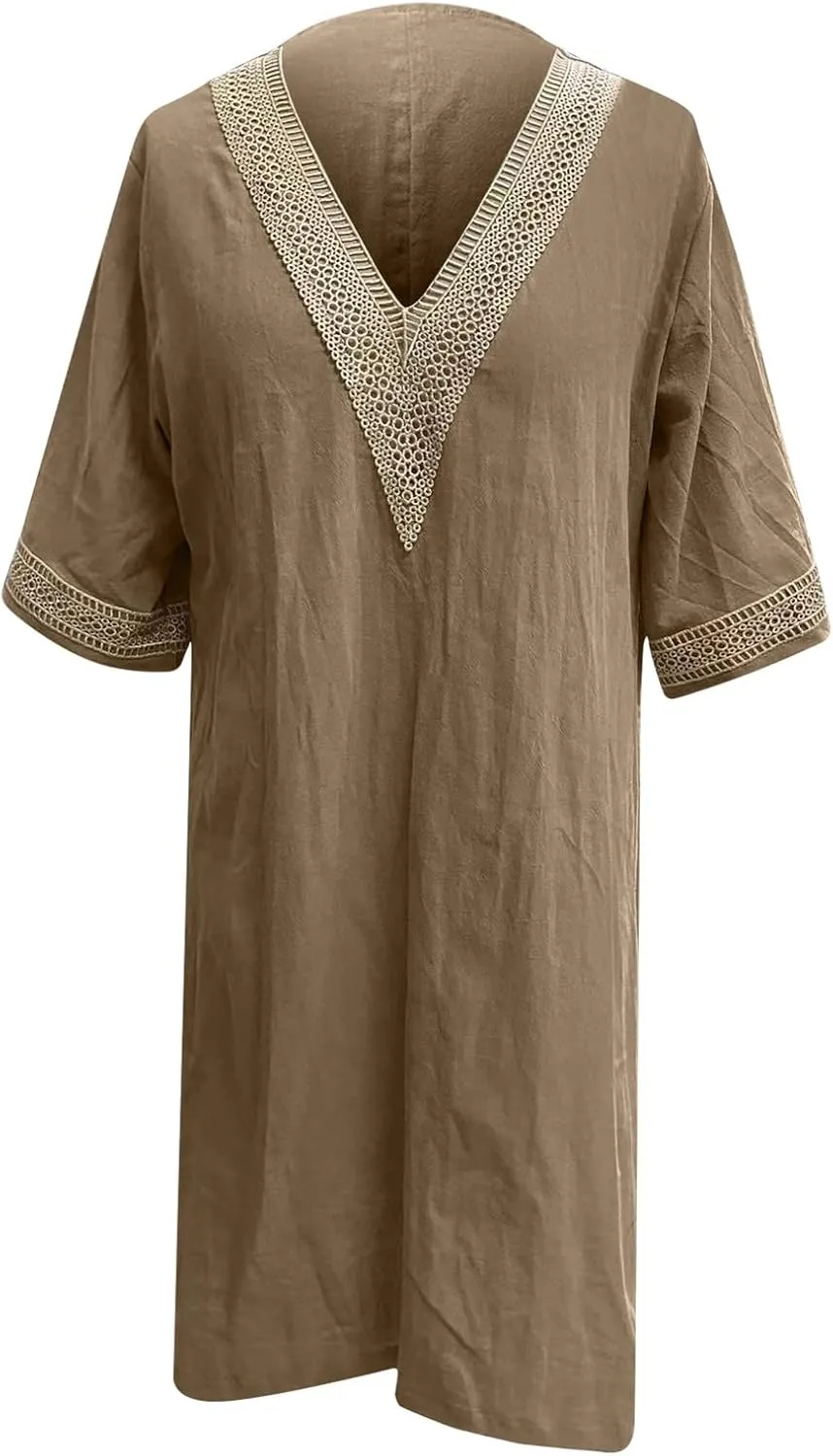 Women's Casual Summer Dresses Ruffle Sleeve V-Neck A-Line Party Dress Solid Color Spring Midi Sundress S-3XL