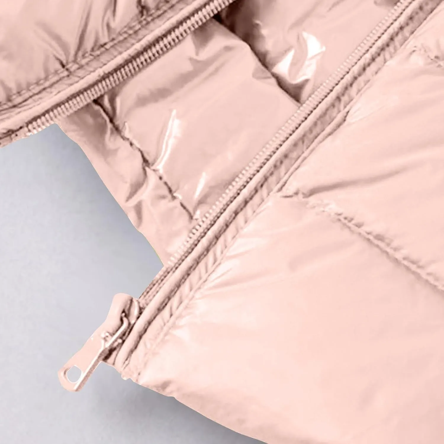 Womens Down Vest Lightweight Warm Puffer Vest Zip Up Sleeveless Solid Color Slim Fit Thermal Quilted Vest Jackets
