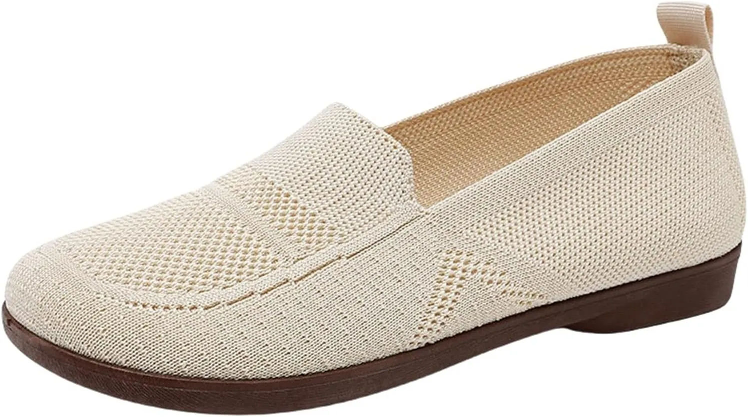 Women's Low Heel Casual Shoes Mesh Breathable Flying Woven Orthopedic Sneaker Wide Width Comfortable Work Shoes
