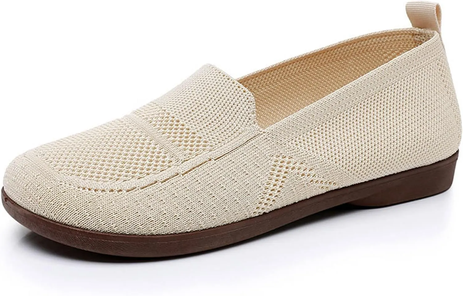 Women's Low Heel Casual Shoes Mesh Breathable Flying Woven Orthopedic Sneaker Wide Width Comfortable Work Shoes