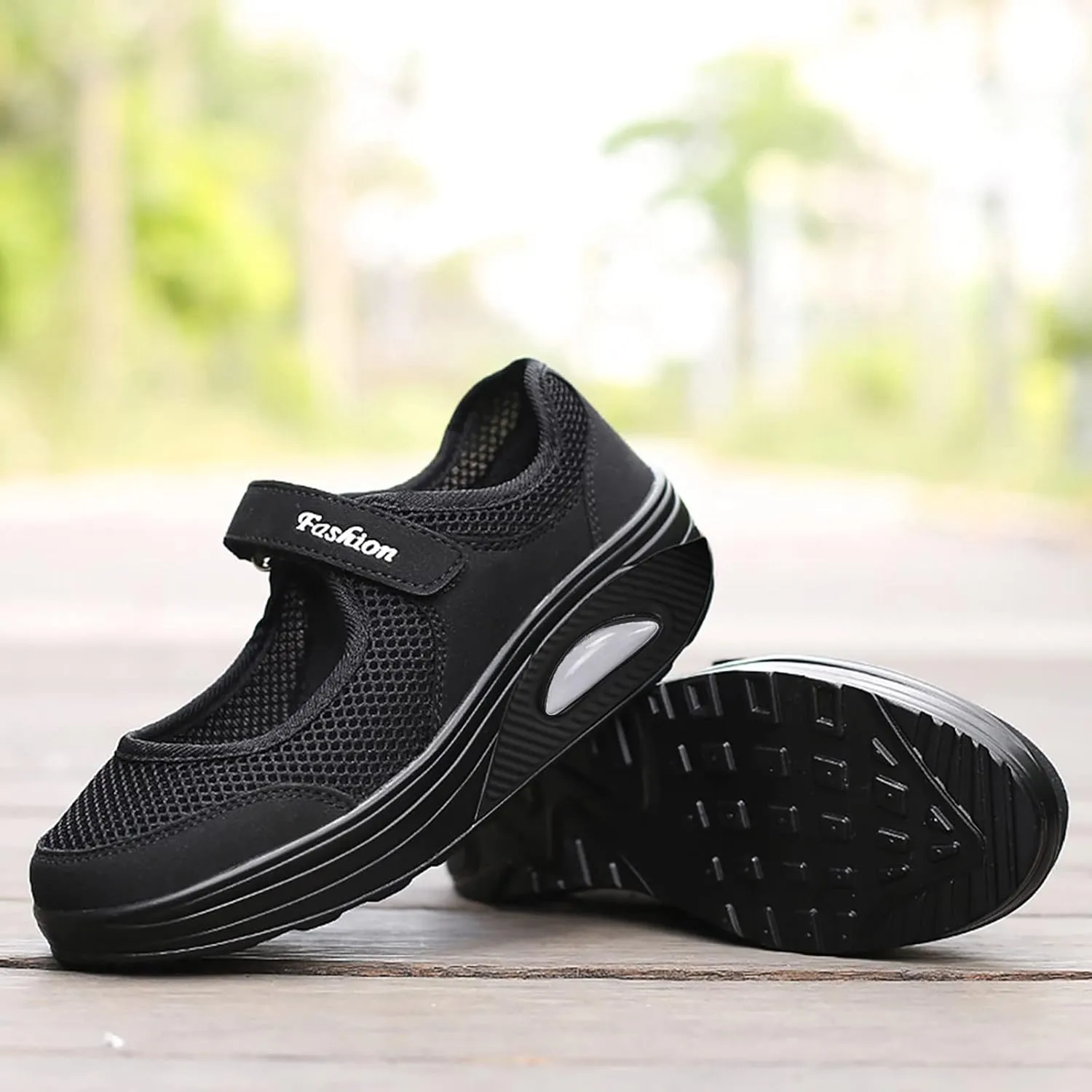 Women's Mary Jane Sneakers Lightweight Comfortable Walking Shoes Breathable Orthopedic Sneakers Platform Mesh Sandals