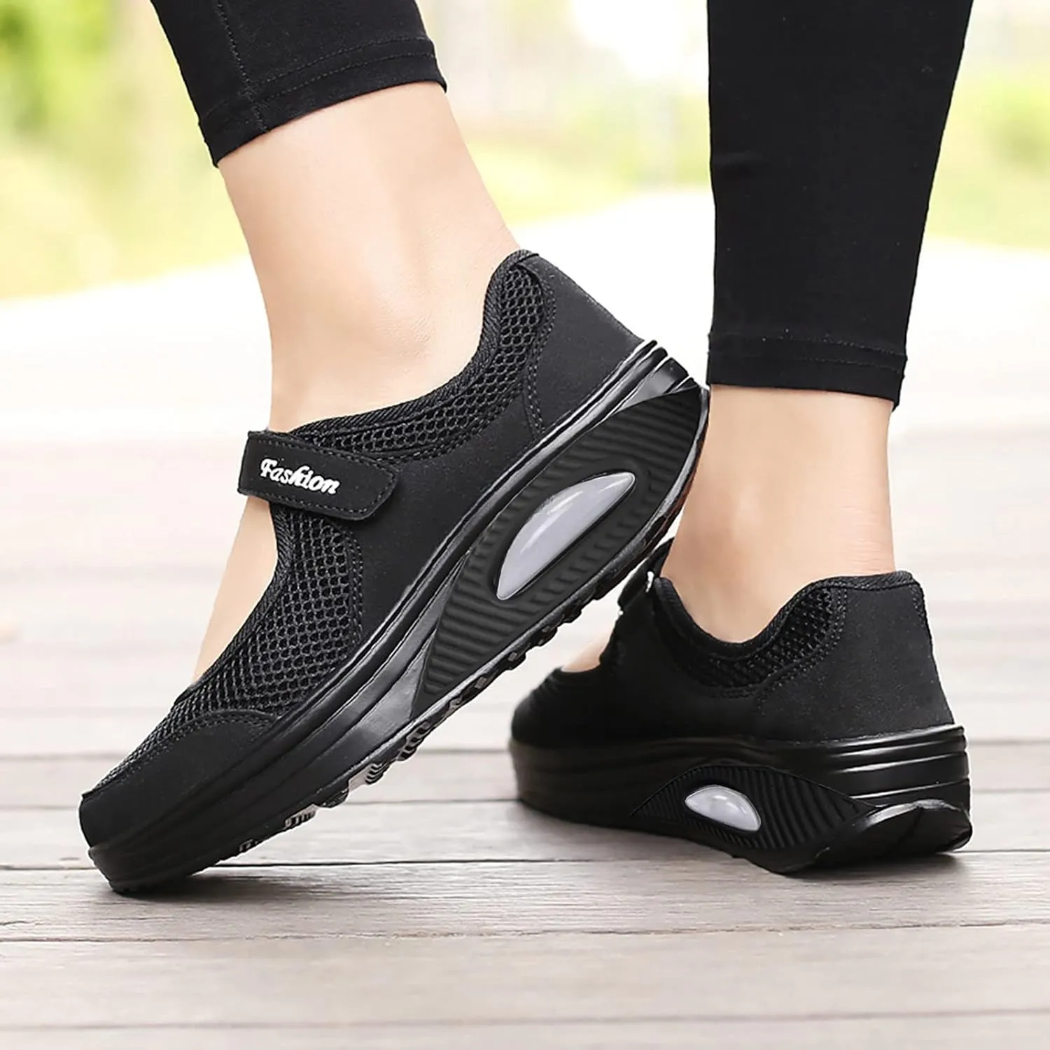 Women's Mary Jane Sneakers Lightweight Comfortable Walking Shoes Breathable Orthopedic Sneakers Platform Mesh Sandals